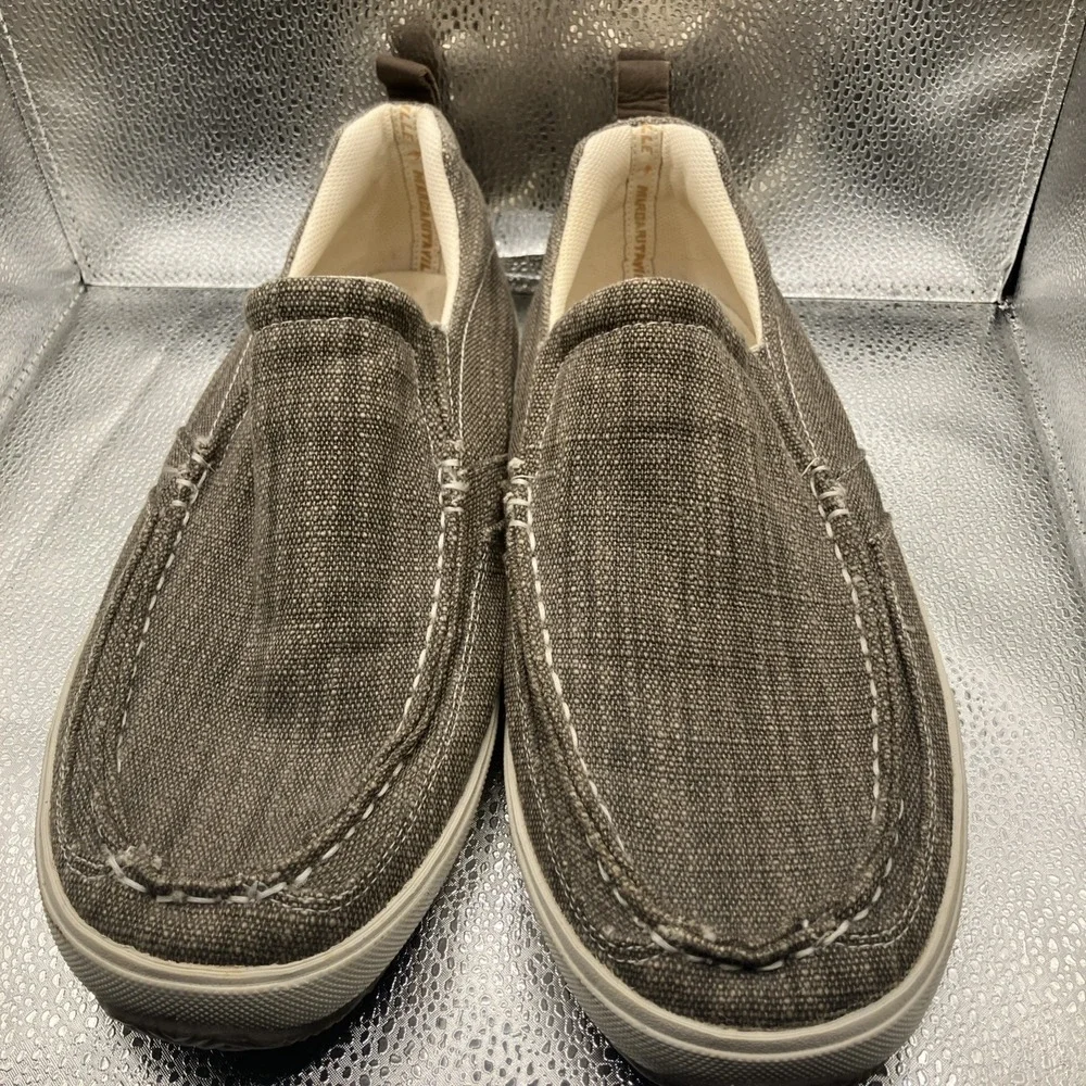 Margaritaville Boat Shoes Mens Size 13 Barbados Canvas Slip On Casual Comfort